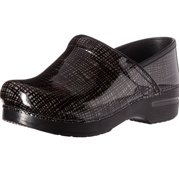 dansko silver black crisscross